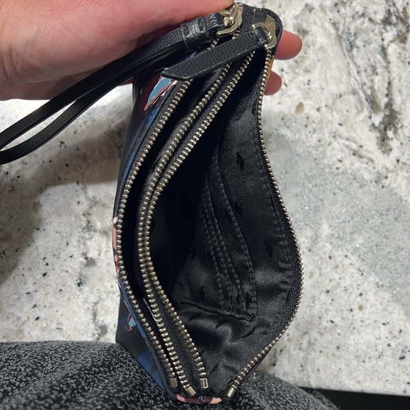 KATE SPADE Double Zip Wristlet Floral Medium navy blue - Picture 12 of 16